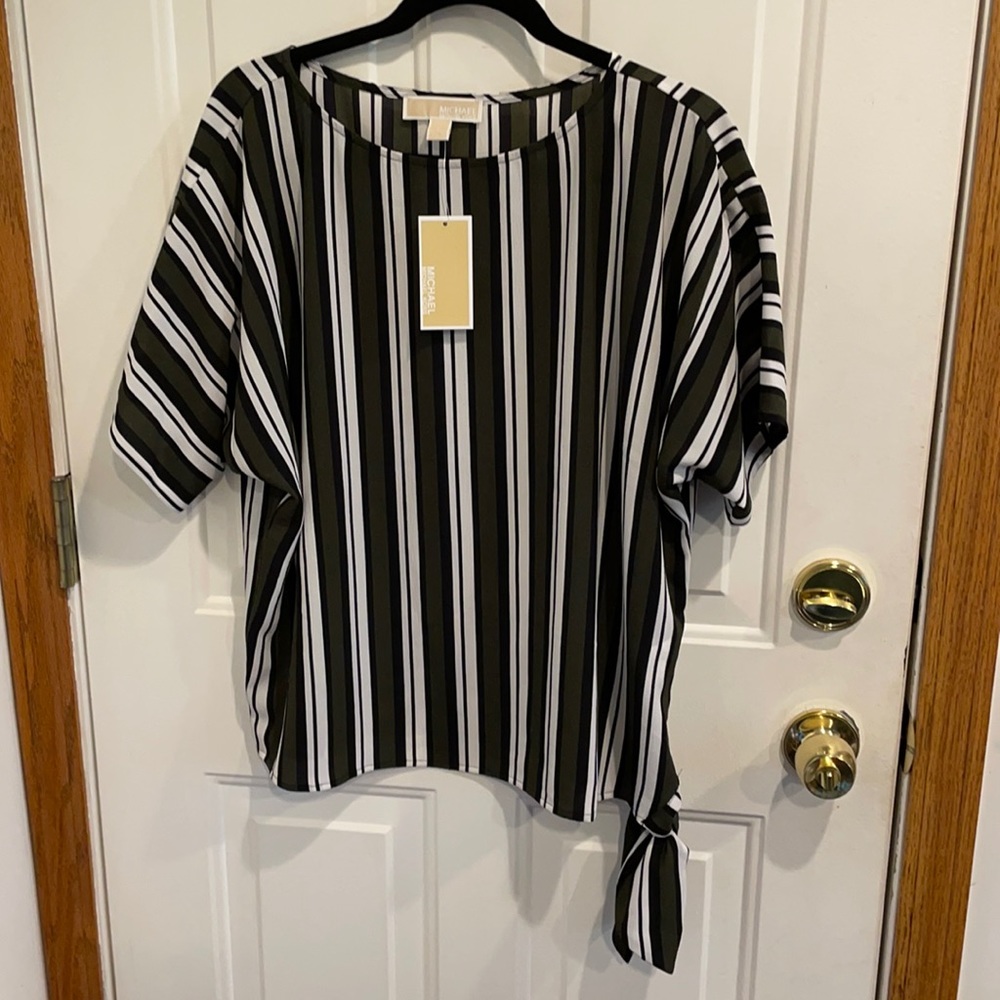 Michael Kors Stripe Oversize Top Medium